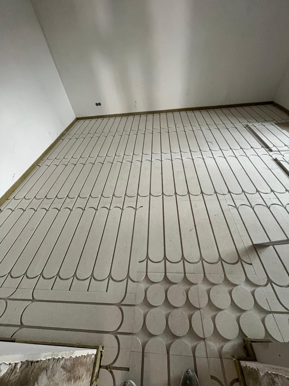 Bodenaufbau mit Fußbodenheizung